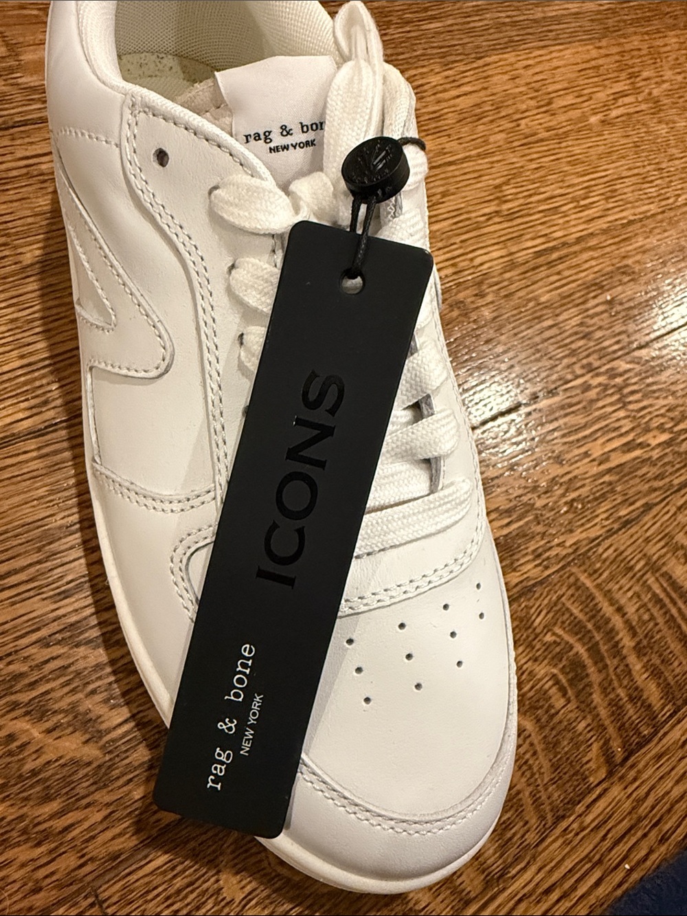 rag & bone White Low-Top Leather Sneakers - Picture 4 of 4